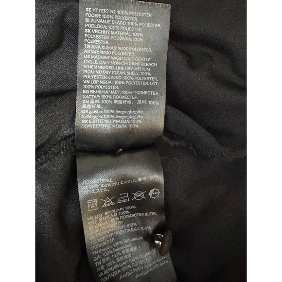 H&M Size 10 Floral Print Tiered‎ Mini Dress Long Sleeve Sheer Red Black Swing - Picture 8 of 11